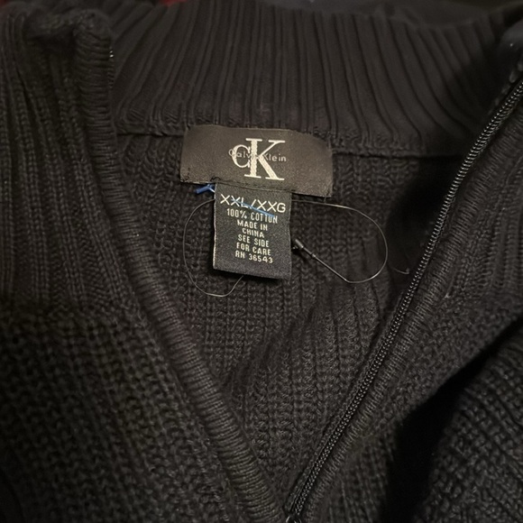 Calvin Klein quarter zip mock neck ribbed cotton men’s sweater Sz XXL - Picture 5 of 6